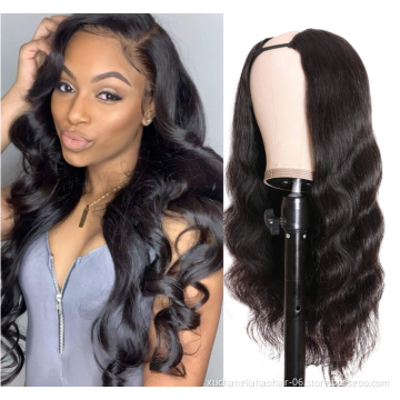 Natural Loose Wave U Part Brazilian 100% Human Hair Wigs For Black Women Wholesale Raw Indian Virgin Blend Wig Hair Extensions